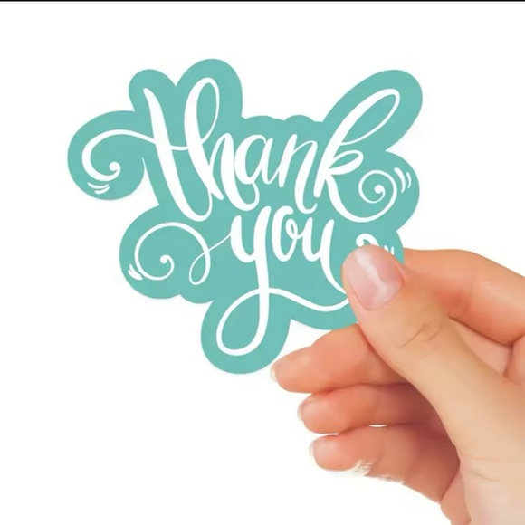 *Buy Now Price* 50pcs Double-Sided Thank You Cards - Teal - Picture 2 of 2
